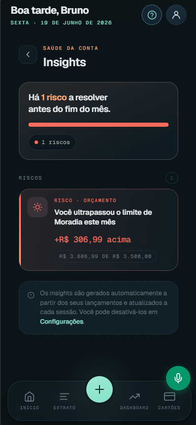 Tela de insights
